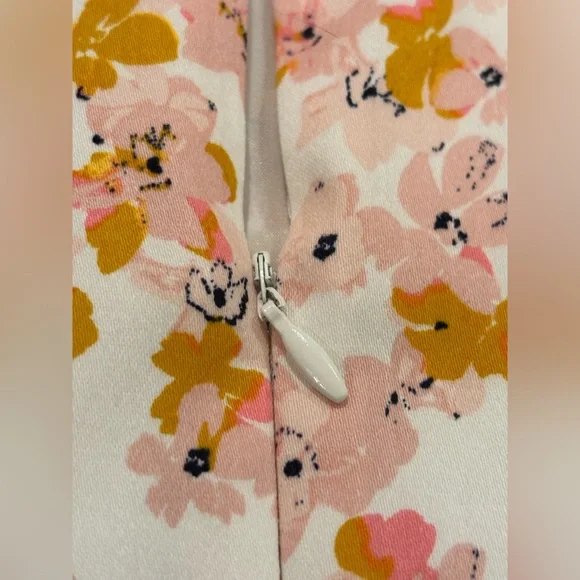 Liz Claiborne Sleeveless A-Line Midi Dress in Orange and Pink - Picture 14 of 15